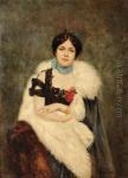 Ritratto Di Anna Nikolaevna Kutukova, 
Consorte Di A.a. Svedomskij Oil Painting by Pavel Alexandrovich Svedomskij