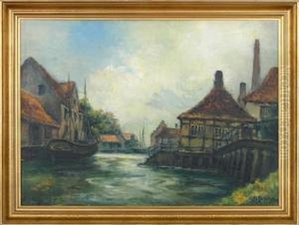 Christianshavn Oil Painting by Ove Svenson