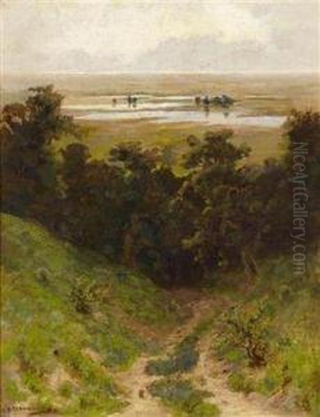 Weite Landschaft Oil Painting by Sergei Ivanovitch Svetoslavsky