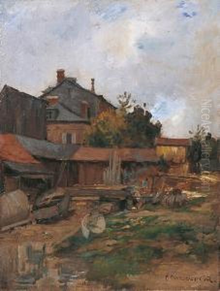 Maison Pres De La Riviere Oil Painting by Sergei Ivanovitch Svetoslavsky