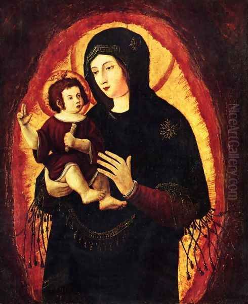 Madonna (Beautiful Maria of Regensburg) Oil Painting by Albrecht Altdorfer