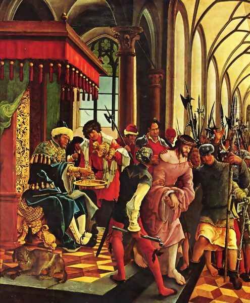 Hand washing of the Pilatus (Sebastian altar of the Augustinian Monastery men's choir of St. Florian near L Oil Painting by Albrecht Altdorfer