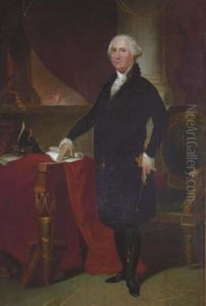 Portrait Of George Washington Oil Painting by William Swain