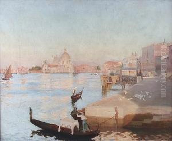 The Entrance Of The Grand Canal, Venice Oil Painting by Frederick George Swaish