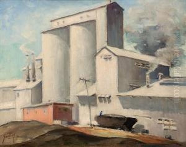 Industrial Scene Oil Painting by John F. Swalley