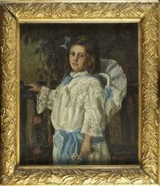 Portait Of Vera Wandesforde Oil Painting by Edwin Swan