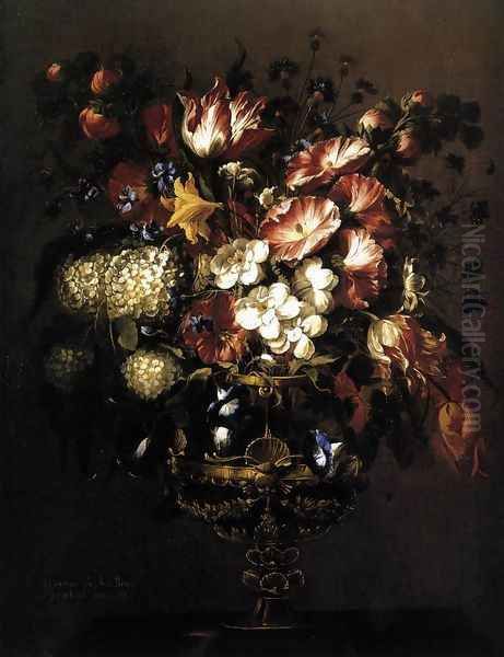 Vase of Flowers-2 1664 Oil Painting by Juan De Arellano