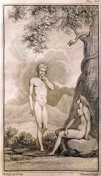 Adam and Eve 1780 Oil Painting by Nicolai Abraham Abildgaard