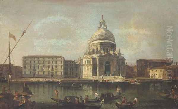 The Basilica of Santa Maria della Salute, Venice, looking south across the Grand Canal Oil Painting by Francesco Albotto