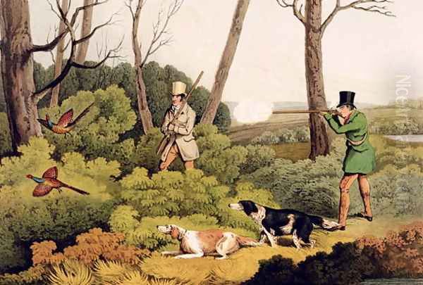 'Pheasant Shooting', pub. by Thomas McLean, 1820 Oil Painting by Henry Thomas Alken