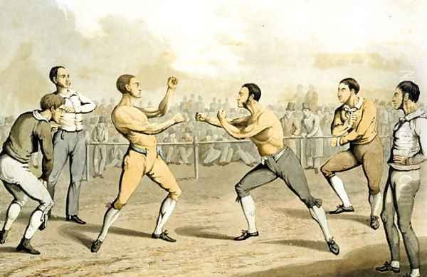 A Prize Fight, from 'The National Sports of Great Britain' 1823 Oil Painting by Henry Thomas Alken