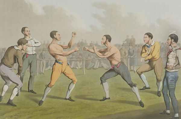 A Prize Fight, aquatinted by I. Clark, pub. by Thomas McLean, 1820 Oil Painting by Henry Thomas Alken