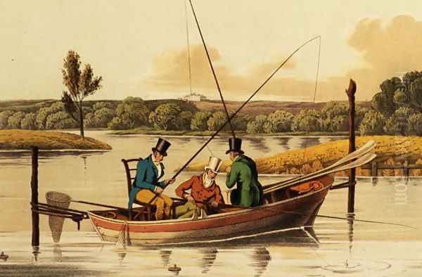 Fishing in a Punt, aquatinted by I. Clark, pub. by Thomas McLean, 1820 Oil Painting by Henry Thomas Alken