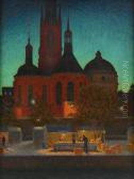 Riddarholmskyrkan - Stockholm Oil Painting by Pelle Swedlund