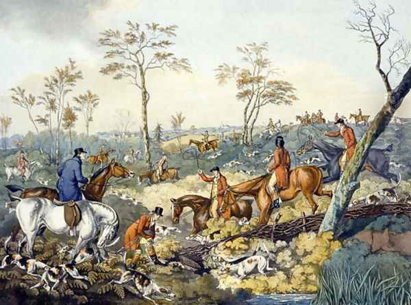 Drawing a Cover, from 'Foxhunting' Oil Painting by Henry Thomas Alken