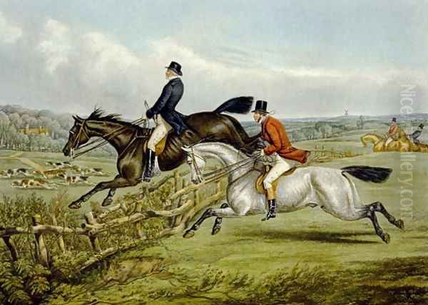 Jumping, plate from 'The Right and The Wrong Sort', in Fores Hunting 1859 Oil Painting by Henry Thomas Alken