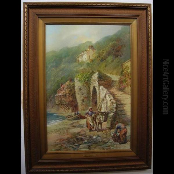 Fisherfolk - Clovelly Oil Painting by Walter Henry Sweet