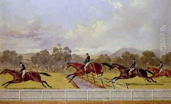 A Steeplechase Oil Painting by Henry Thomas Alken