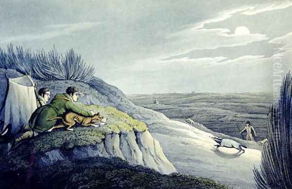 Badger Catching from the National Sports of Great Britain 1823 Oil Painting by Henry Thomas Alken