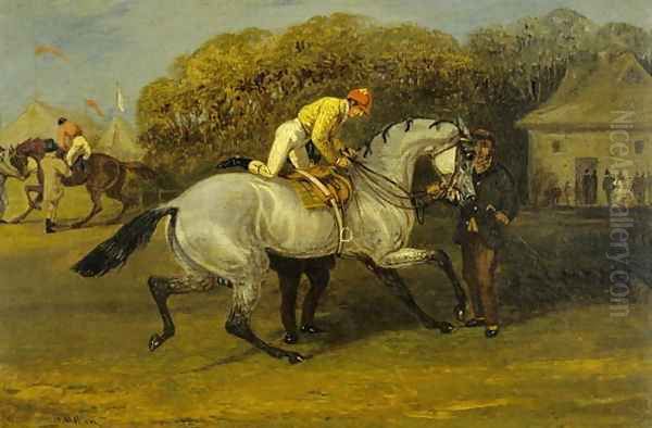 Jockey Mounting Oil Painting by Henry Thomas Alken