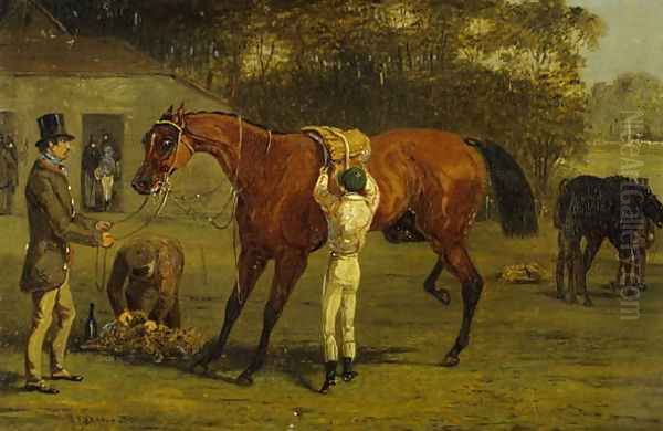 Saddling Oil Painting by Henry Thomas Alken