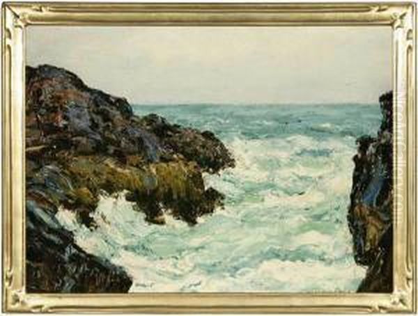 Storm Tide - Painted In Ogunquit, Maine Oil Painting by William Otis Swett