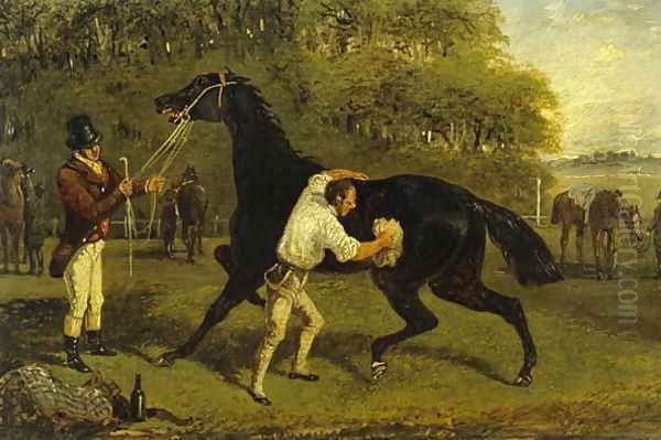 Rubbing Down Oil Painting by Henry Thomas Alken