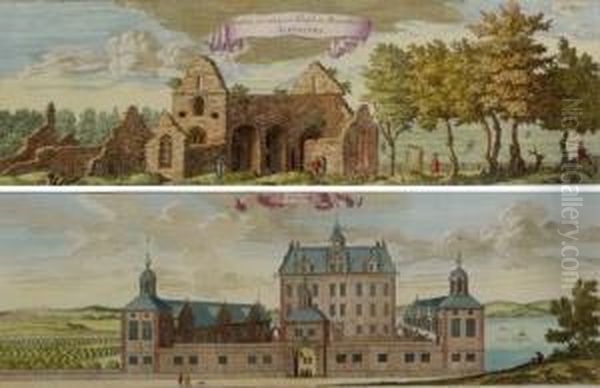 [architecture Of Sweden]: Five Plates Oil Painting by Willem Swidde