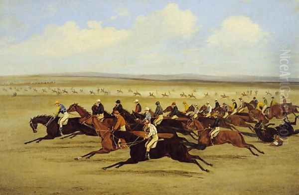 The 1850 Cambridgeshire Stakes- The Start Oil Painting by Henry Thomas Alken