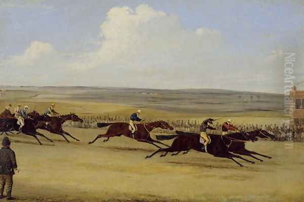 The 1850 Cambridgeshire Stakes- The Finish Oil Painting by Henry Thomas Alken