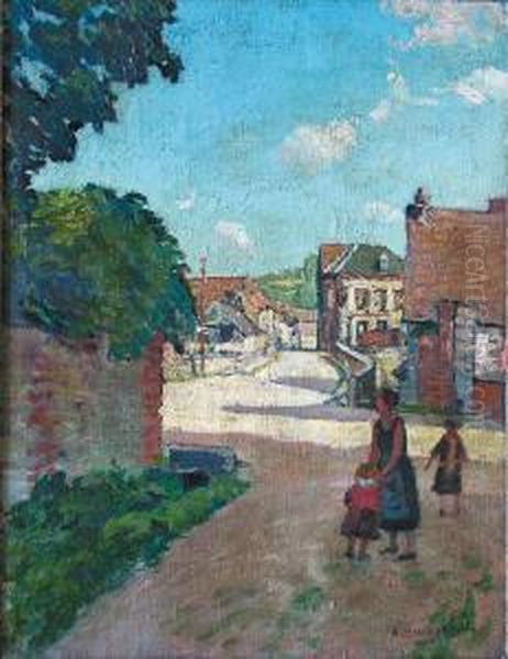 Route De Village Animee by Alfred Swieykowski