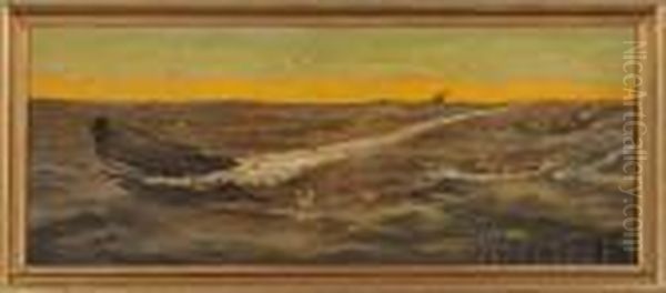 A Nantucket Sleigh Ride Oil Painting by Clement Nye Swift