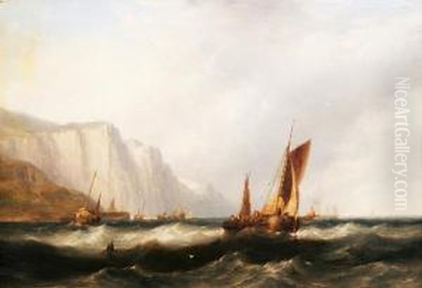 Shipping Off Dover Oil Painting by John Warkup Swift