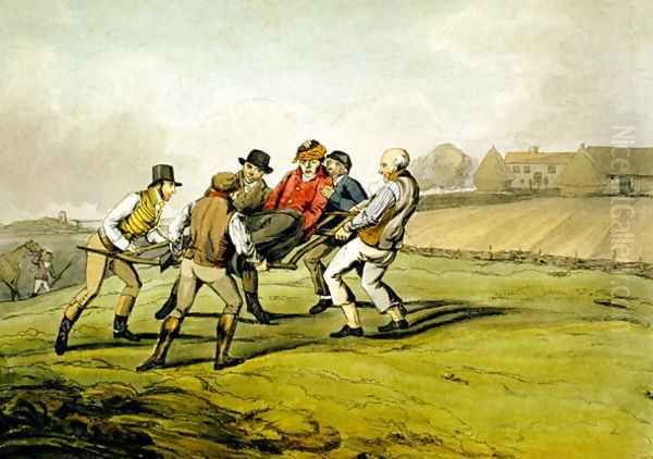 Injured, from 'Qualified Horses and Unqualified Riders', 1815 Oil Painting by Henry Thomas Alken