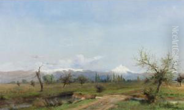 El Nevado De Longavi Oil Painting by Enrique Swinburn Kirk