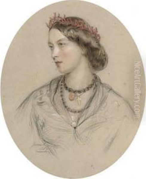 Portrait Of A Lady Oil Painting by James Rannie Swinton