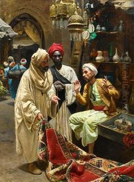 The Carpet Seller Oil Painting by Rudolf Ii Swoboda