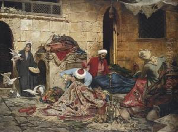 The Carpet Menders Oil Painting by Rudolf Ii Swoboda