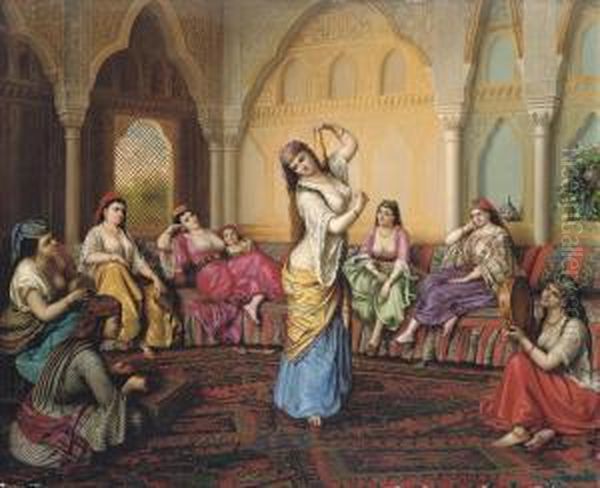 The Dance Oil Painting by Alexius Emmerich Swoboda Von Wikingen