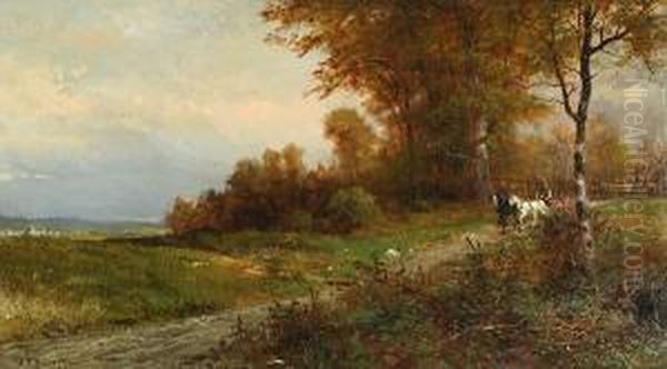 Along The Carriage Path Oil Painting by James Brade Sword