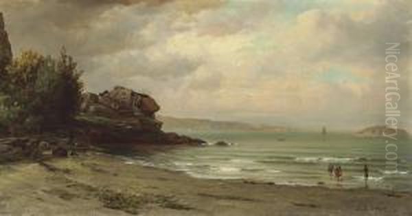 Off The Rhode Island Coast Oil Painting by James Brade Sword