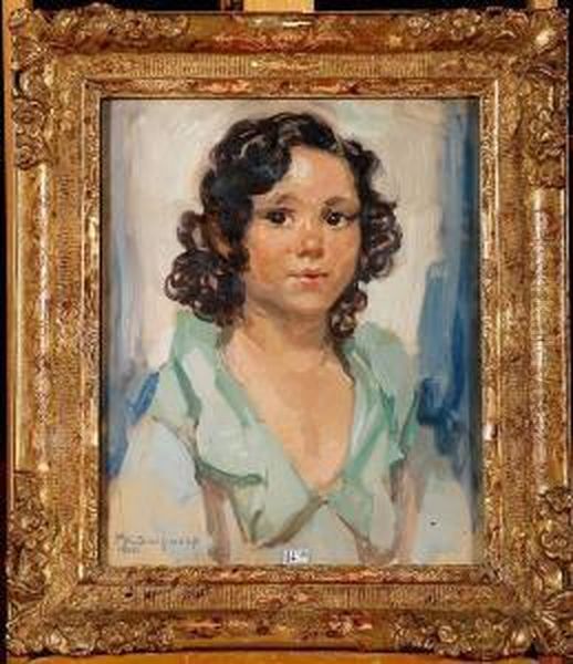 Portrait De Jeune Fille Oil Painting by Philippe Swyncop