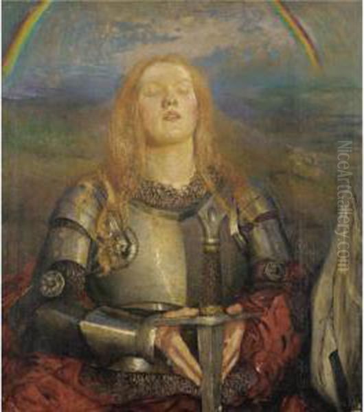 Joan Of Arc Oil Painting by Annie Louisa Swynnerton