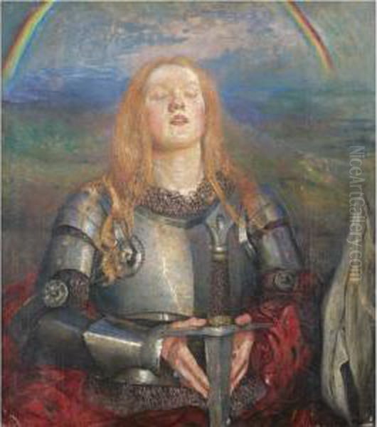 Joan Of Arc Oil Painting by Annie Louisa Swynnerton