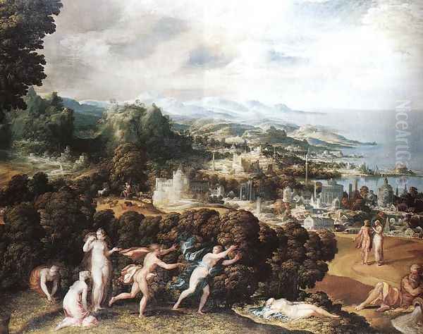 Orpheus and Eurydice Oil Painting by Niccolo dell' Abbate