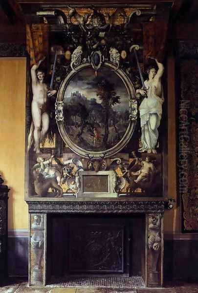 Chimney breast Oil Painting by Niccolo dell' Abbate