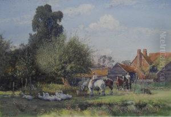 Farmstead, Chalfont St Giles, Bucks Oil Painting by Henry Sykes