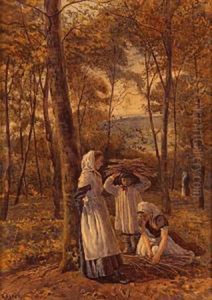 The Wood Gatherers Oil Painting by Henry Sykes