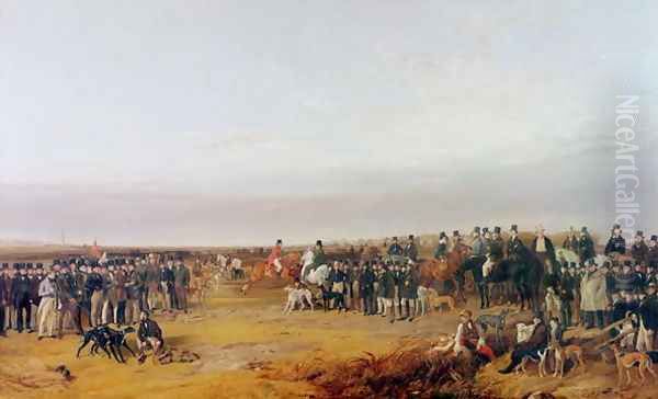 The Waterloo Cup Coursing Meeting, 1840 Oil Painting by Richard Ansdell