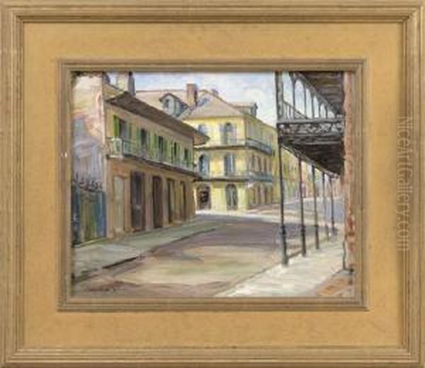 French Quarter Street Scene Oil Painting by George Gardner Symons